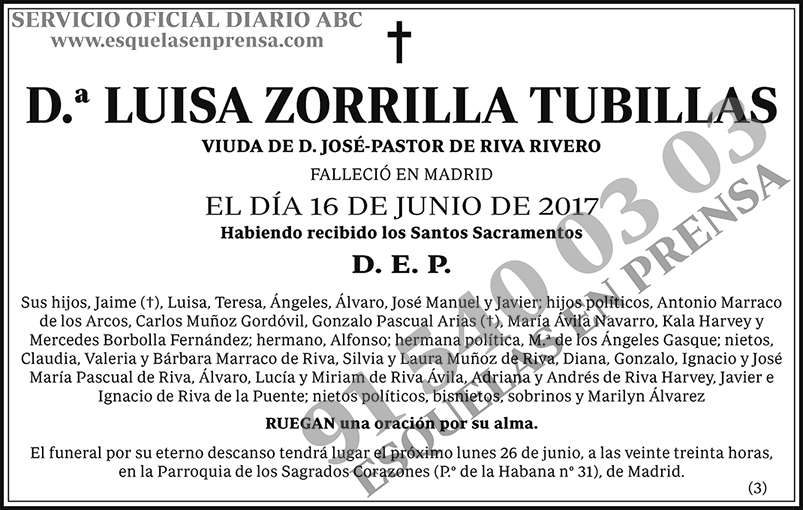 Luisa Zorrilla Tubillas